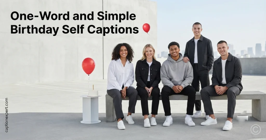 One-Word and Simple Birthday Self Captions 
