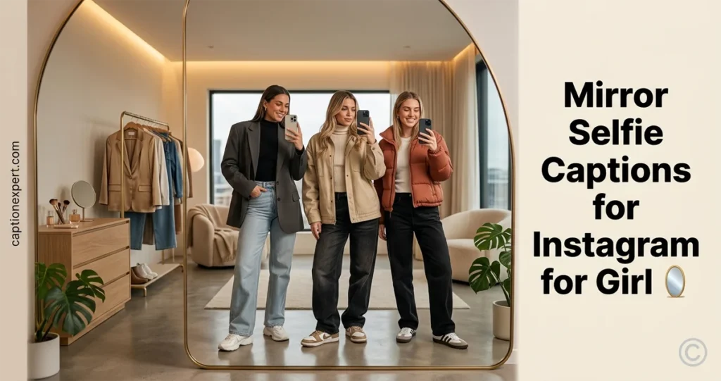 Mirror Selfie Captions for Instagram for Girl