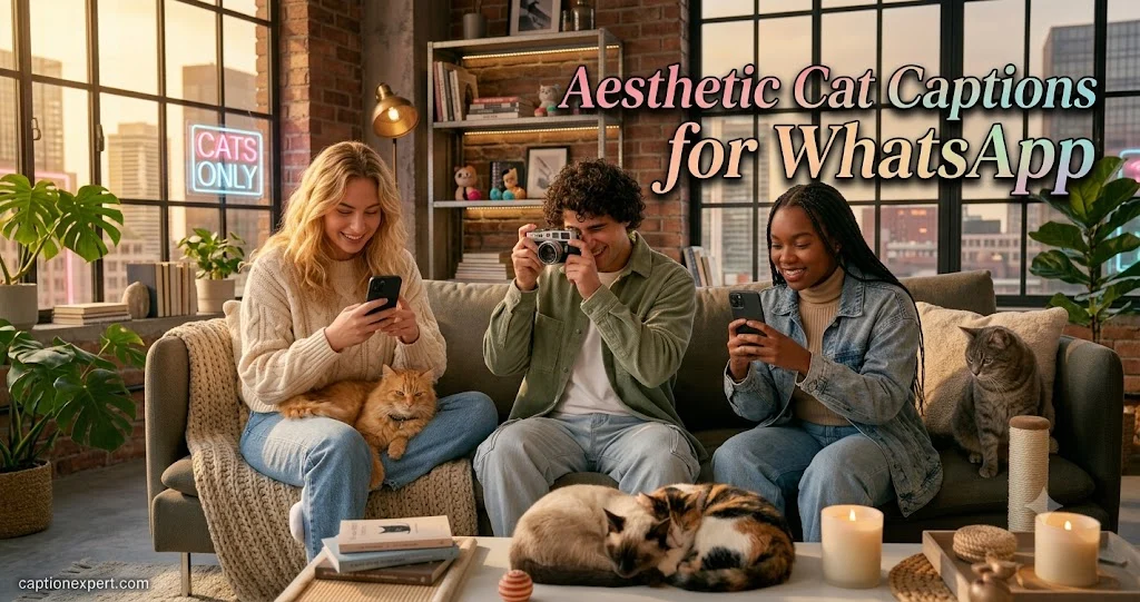 Aesthetic Cat Captions for WhatsApp