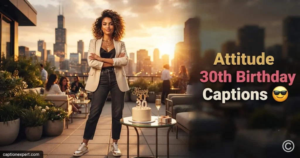 Attitude 30th Birthday Captions 
