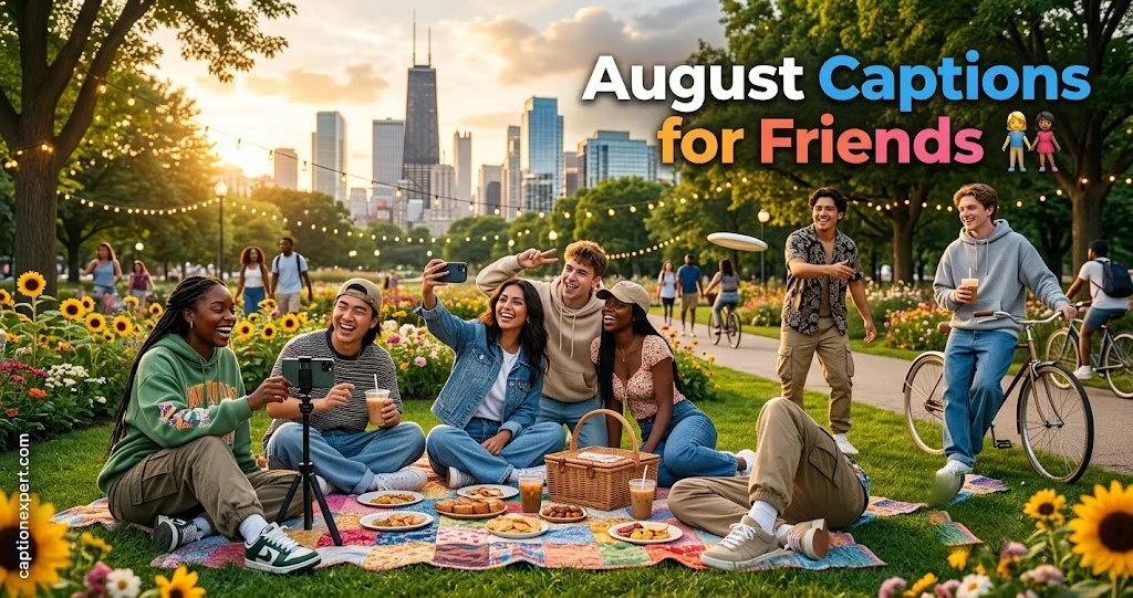 August Captions for Friends 