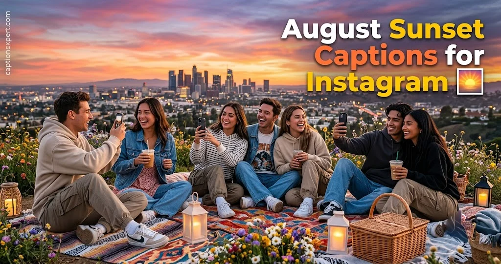 August Sunset Captions for Instagram 