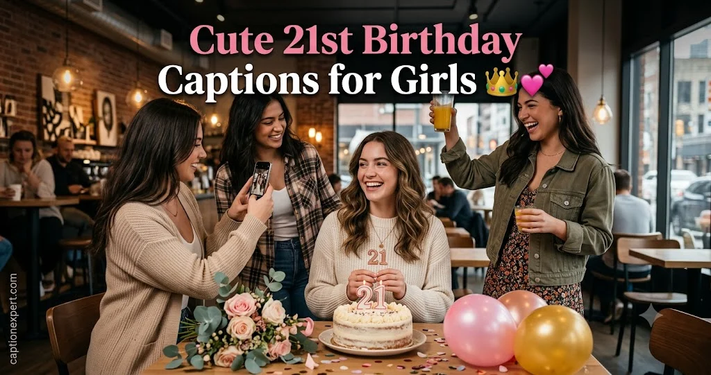 Cute 21st Birthday Captions for Girls