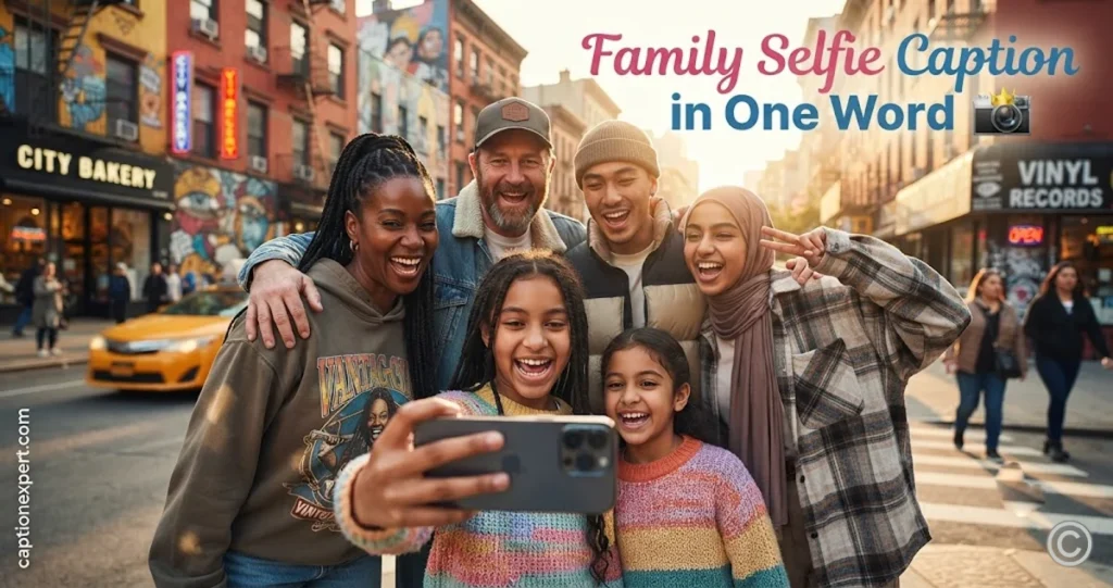Family Selfie Caption in One Word 

