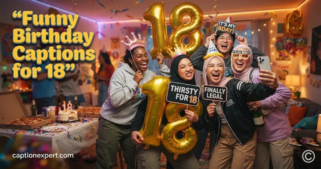 Funny Birthday Captions for 18 