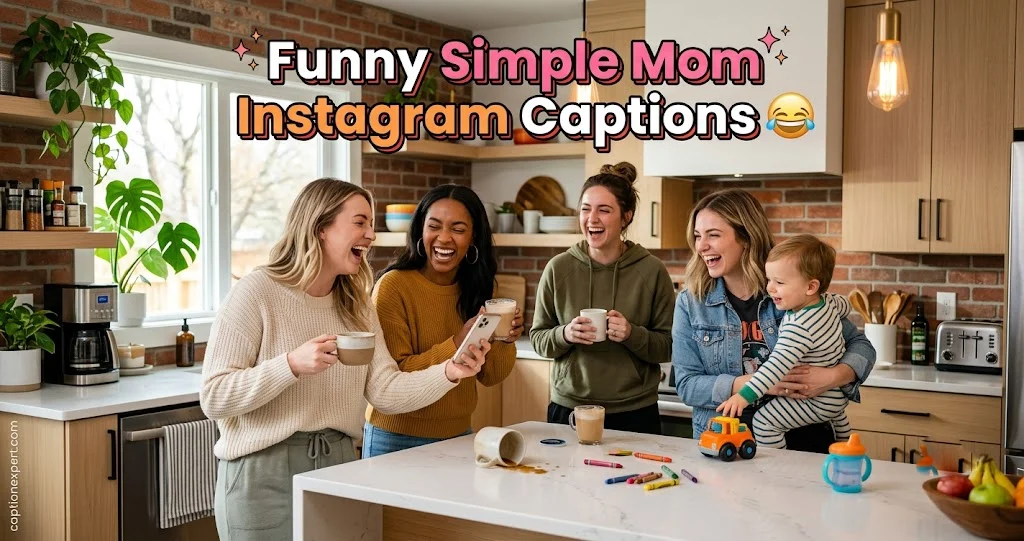  Funny Simple Mom Instagram Captions 

