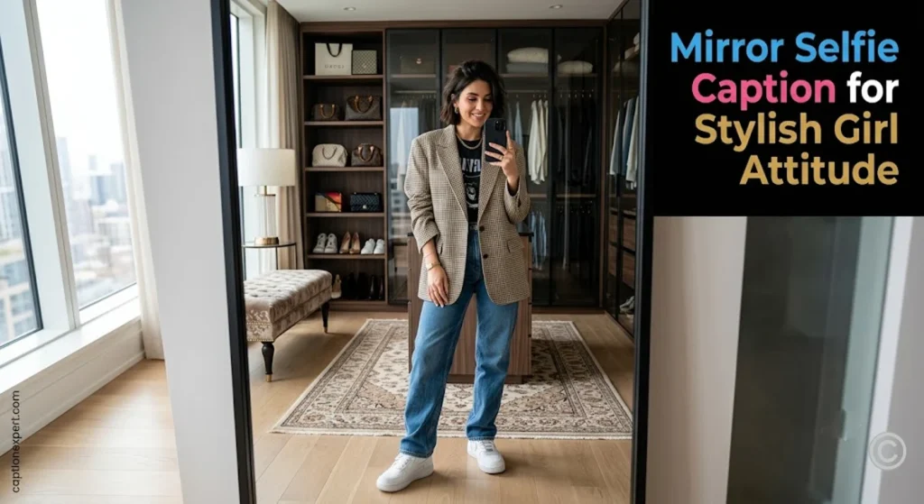 Mirror Selfie Caption for Stylish Girl Attitude 