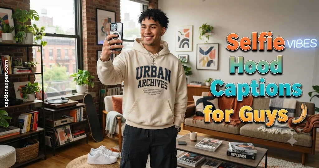 Selfie Hood Captions for Guys 
