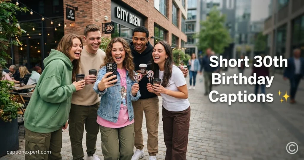Short 30th Birthday Captions 
