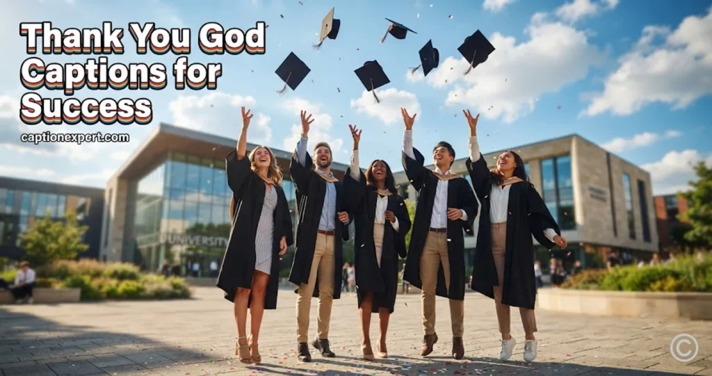 Thank You God Captions for Success 
