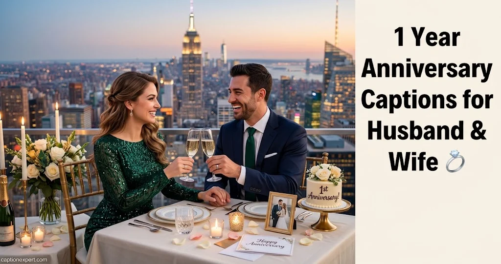 1 Year Anniversary Captions for Husband & Wife