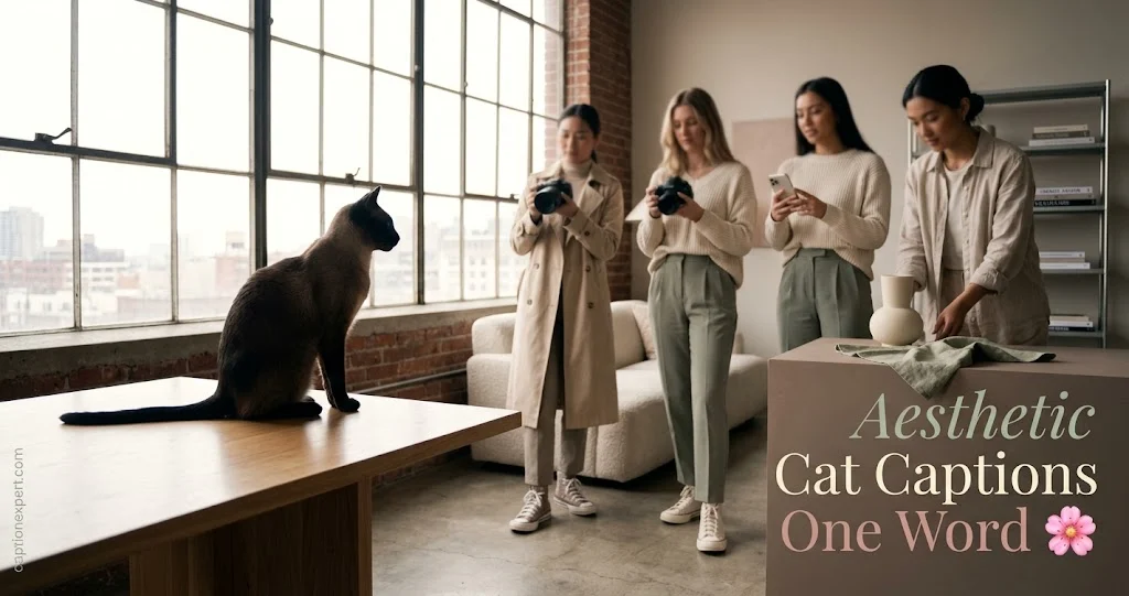 Aesthetic Cat Captions One Word 