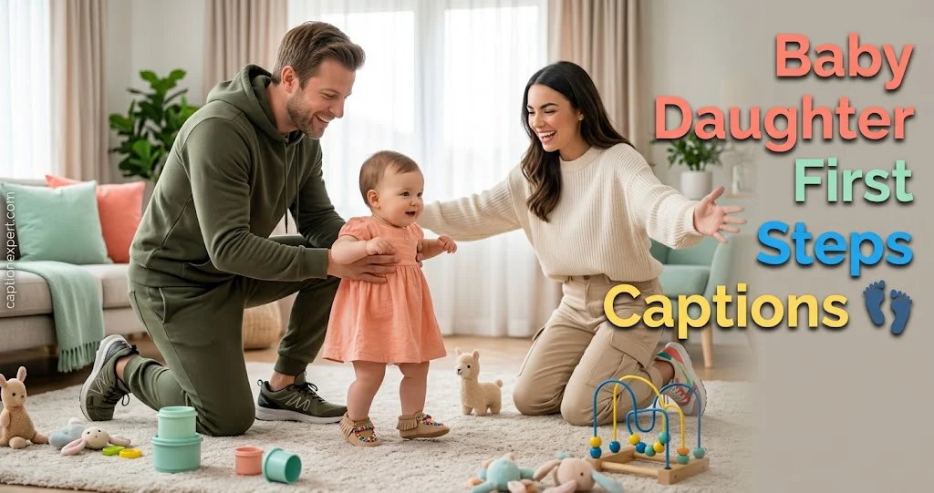 Baby Daughter First Steps Captions