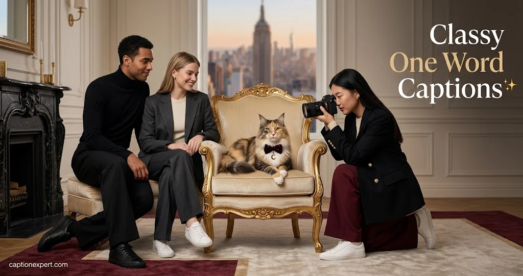 Classy One Word Cat Captions