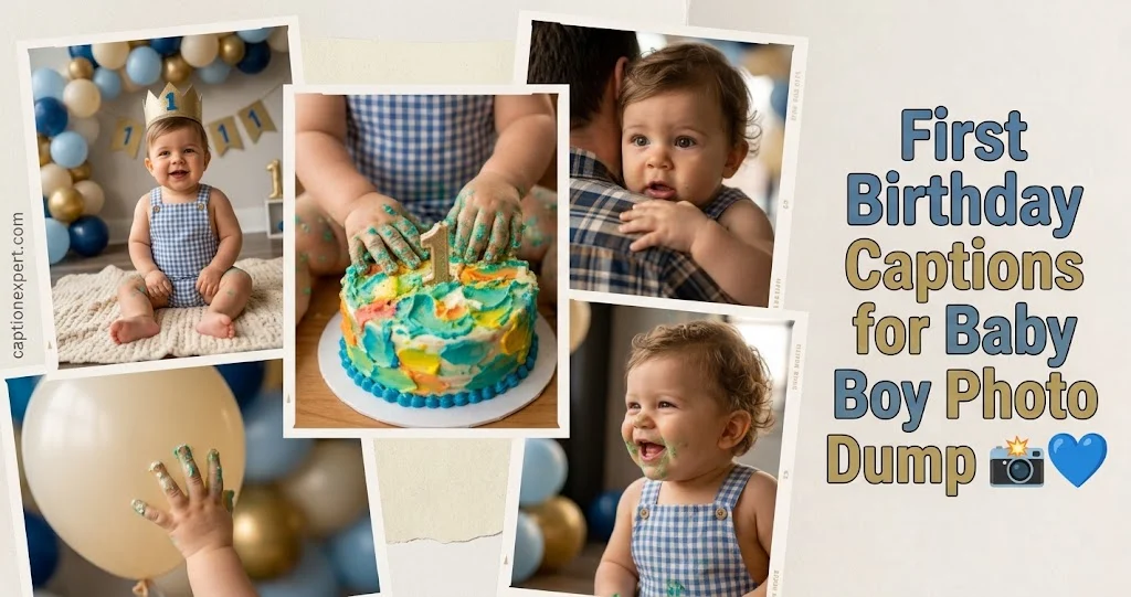 First Birthday Captions for Baby Boy Photo Dump