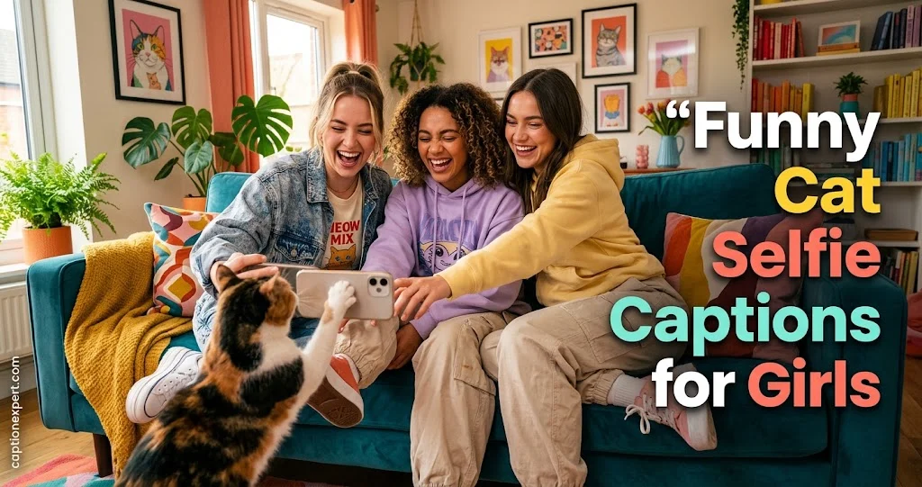 Funny Cat Selfie Captions for Girls 