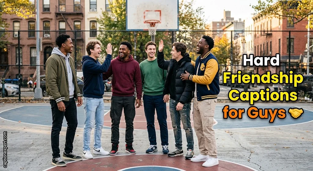 Hard Friendship Captions for Guys