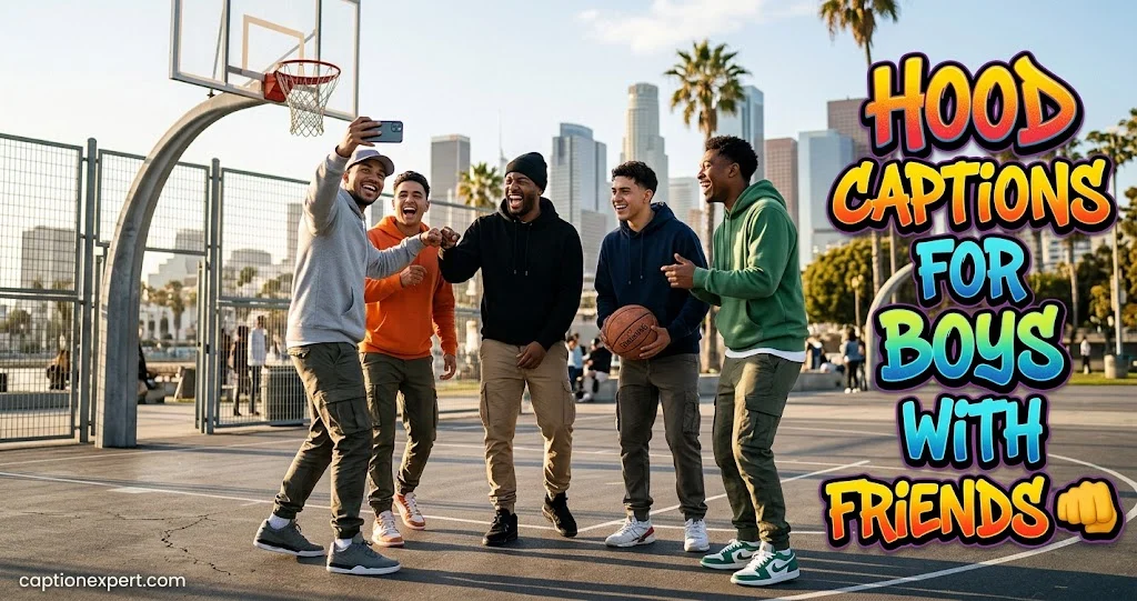 Hood Captions for Boys With Friends