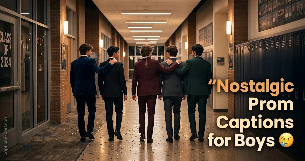 Nostalgic Prom Captions for Boys 