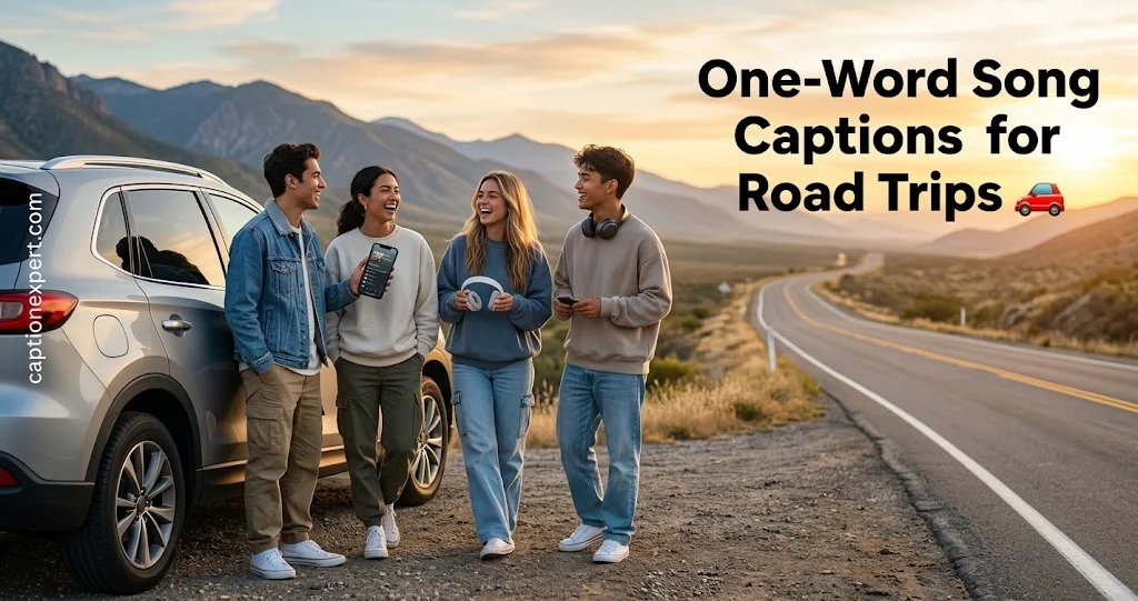 One-Word Song Captions for Road Trips 