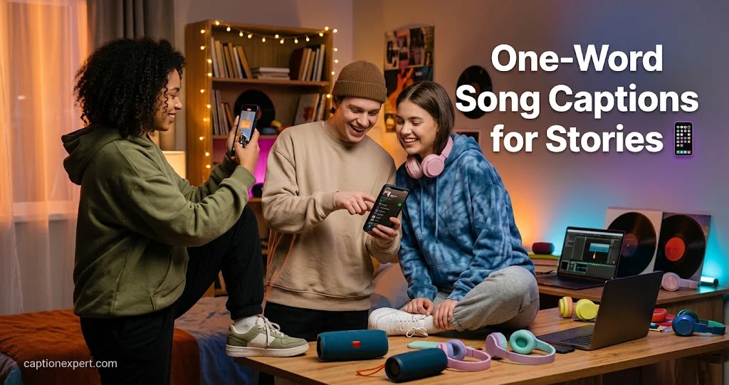 One-Word Song Captions for Stories