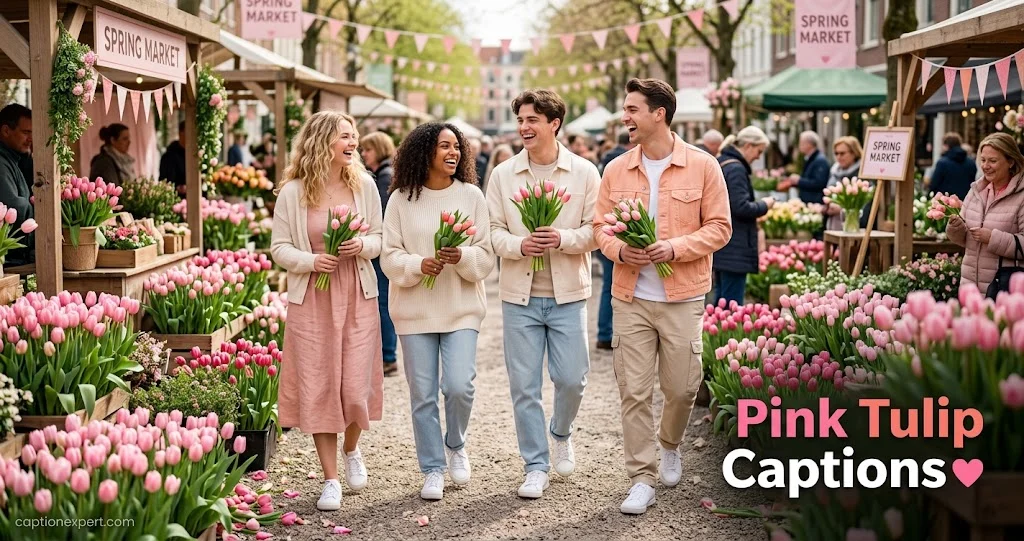 Pink Tulip Captions