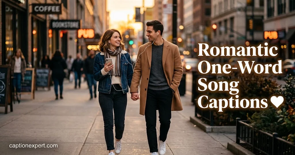 Romantic One-Word Song Captions
