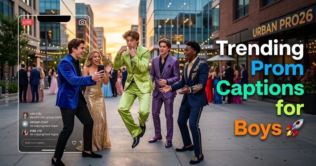 Trending Prom Captions for Boys