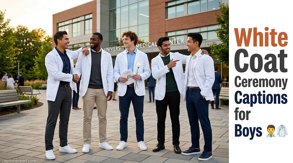 White Coat Ceremony Captions for Boys