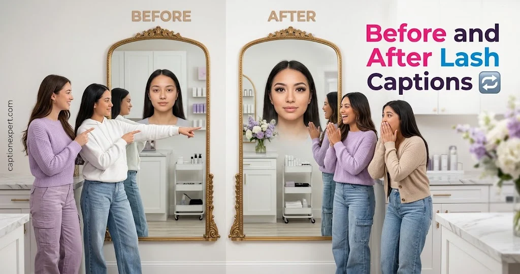 Before and After Lash Captions