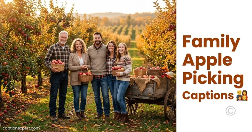 Family Apple Picking Captions