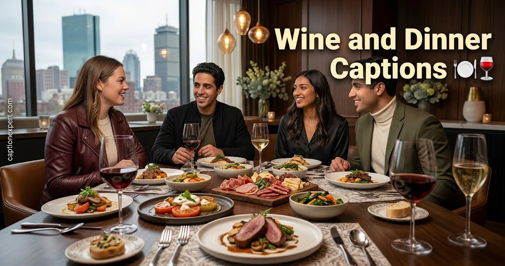 Wine and Dinner Captions